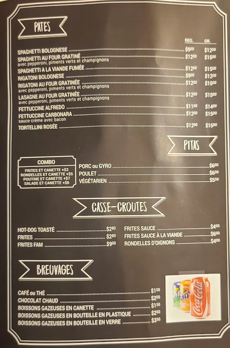 Menu, Restaurant Pizzeria Hochelaga