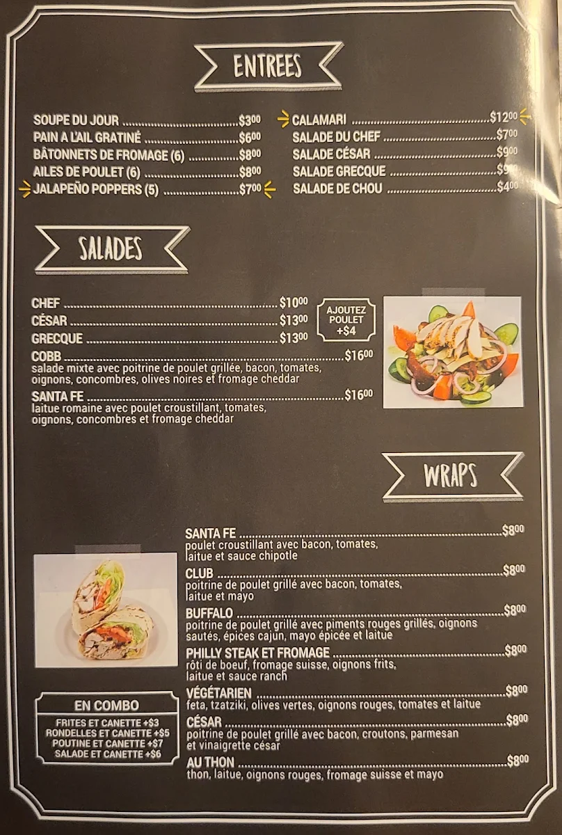 Menu, Restaurant Pizzeria Hochelaga