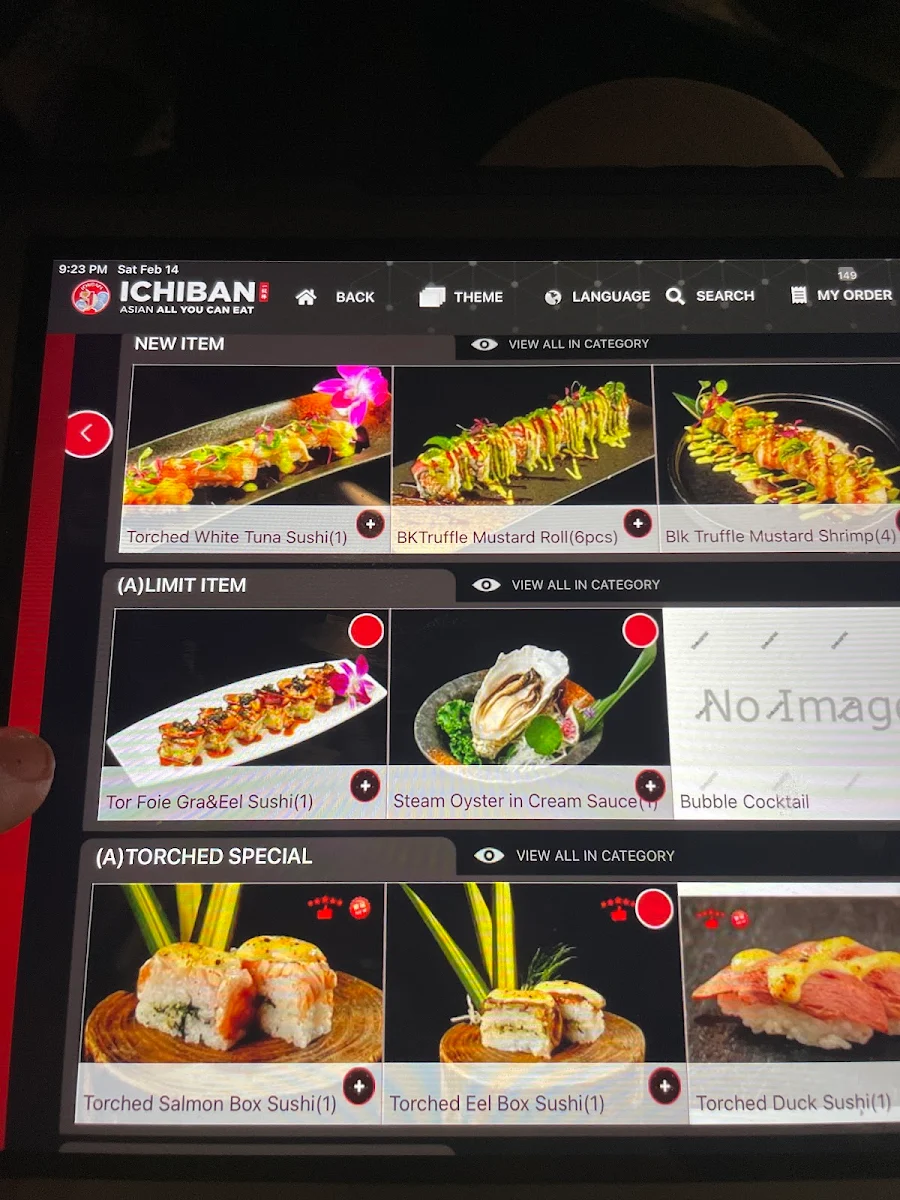 Menu, Ichiban Asian All You Can Eat Markham