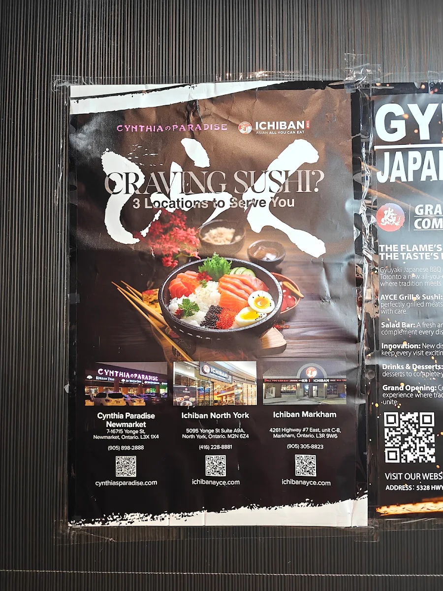 Menu, Ichiban Asian All You Can Eat Markham