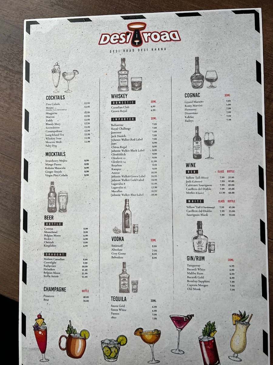 Menu, Desi Road - Fletchers Creek