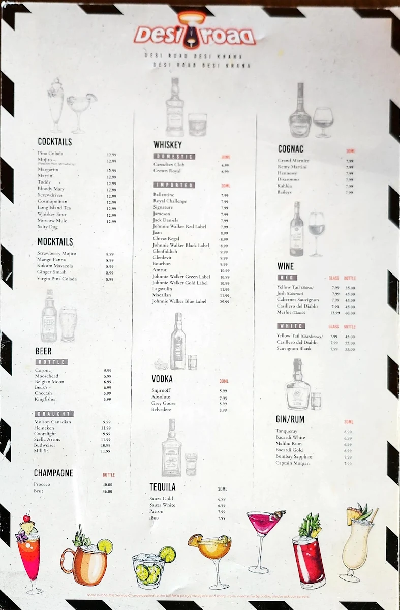 Menu, Desi Road - Fletchers Creek