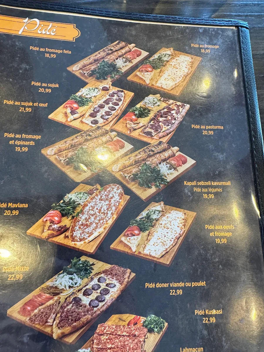 Menu, Istanbul Gunes Kebab