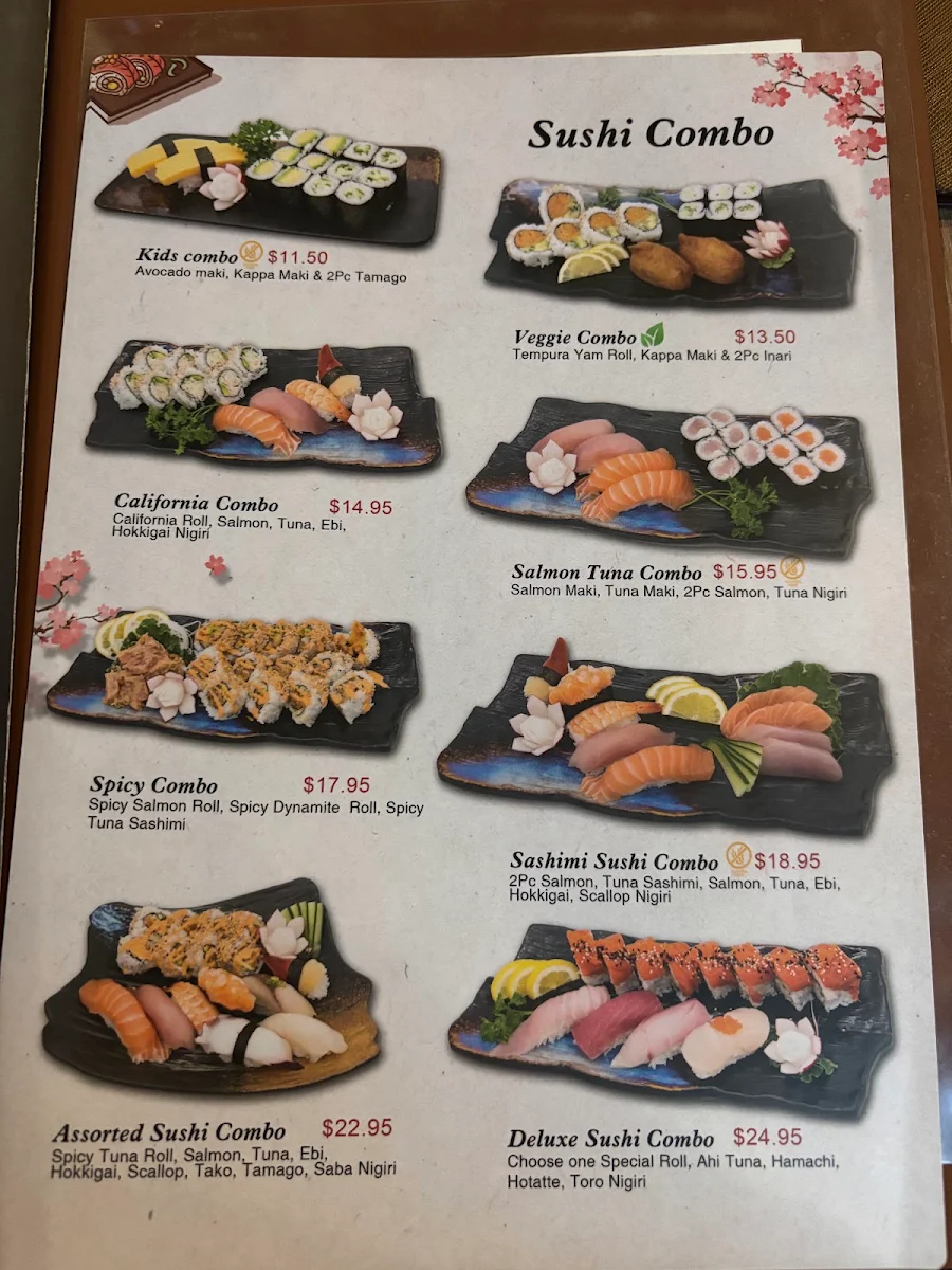 Menu, Sushi Tendo