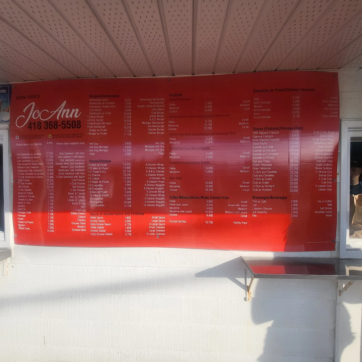 Menu, Casse-croute Jo-Ann