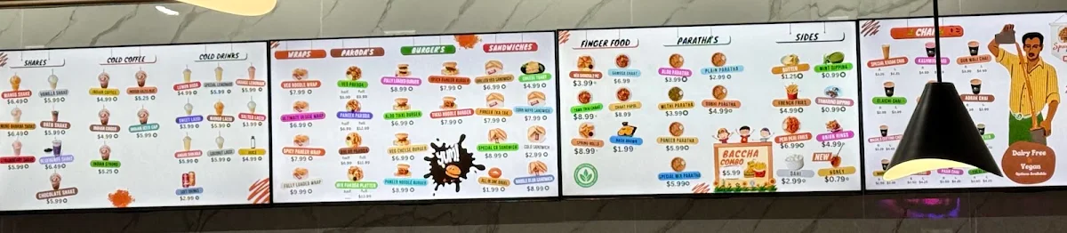 Menu, The Chai Bar