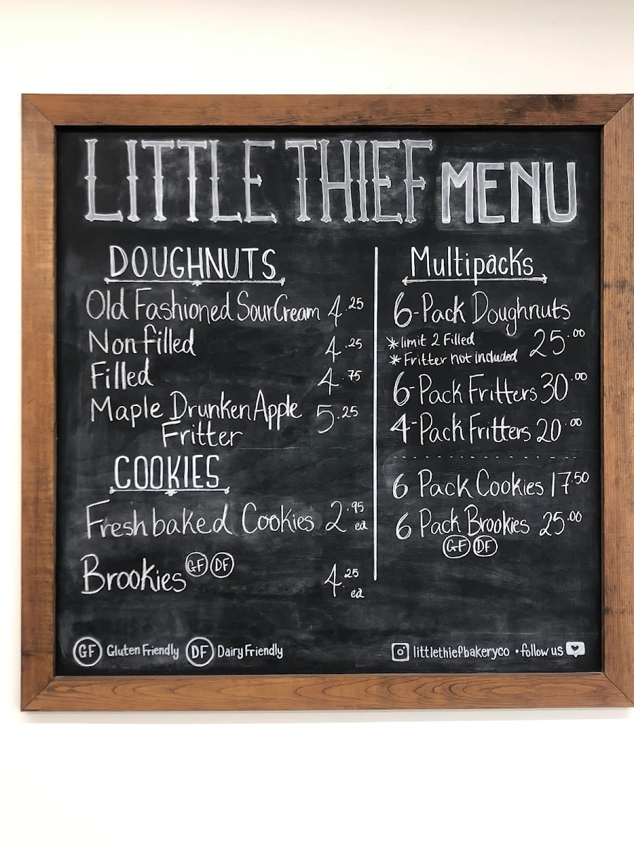 Menu, Little Thief Bakery Co.