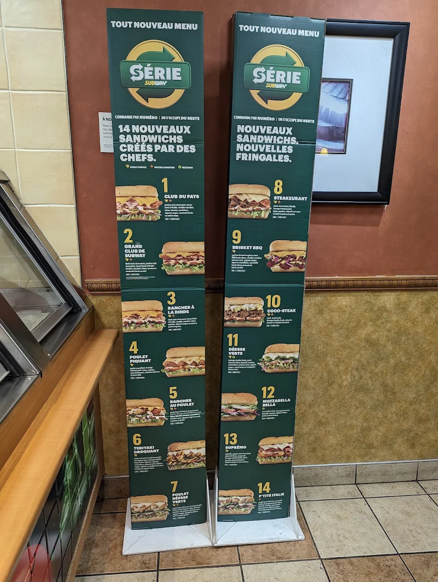 Menu, Subway