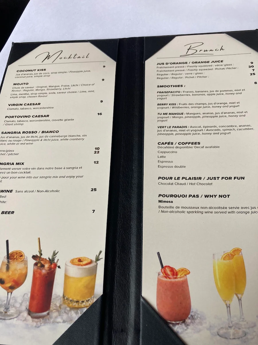 Menu, Ristorante Portovino