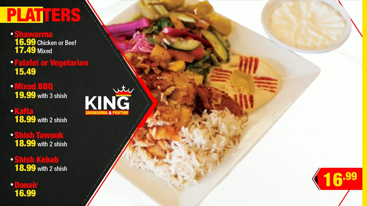 Menu, Bank Shawarma & Poutine