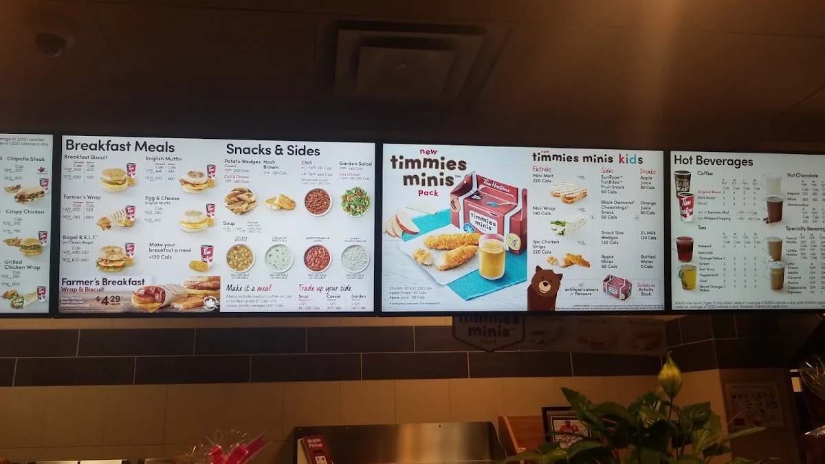 Menu, Tim Hortons