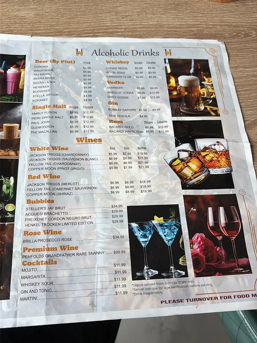 Menu, Veerji's Haweli