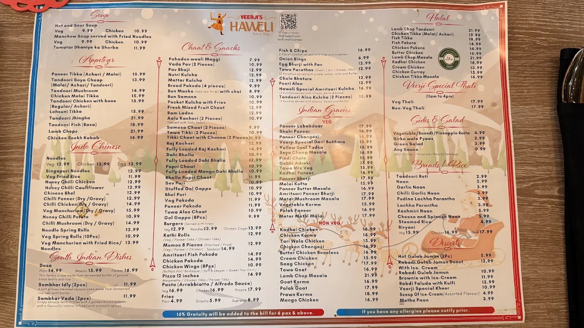 Menu, Veerji's Haweli