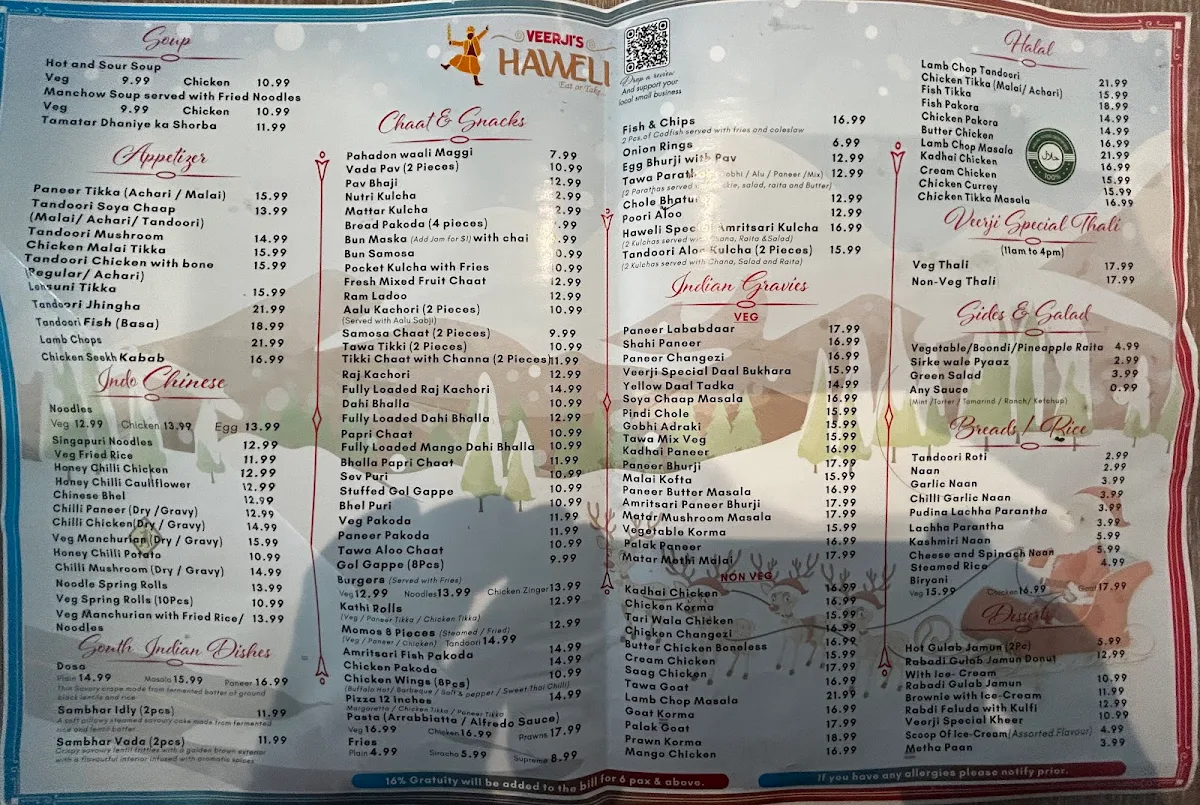 Menu, Veerji's Haweli