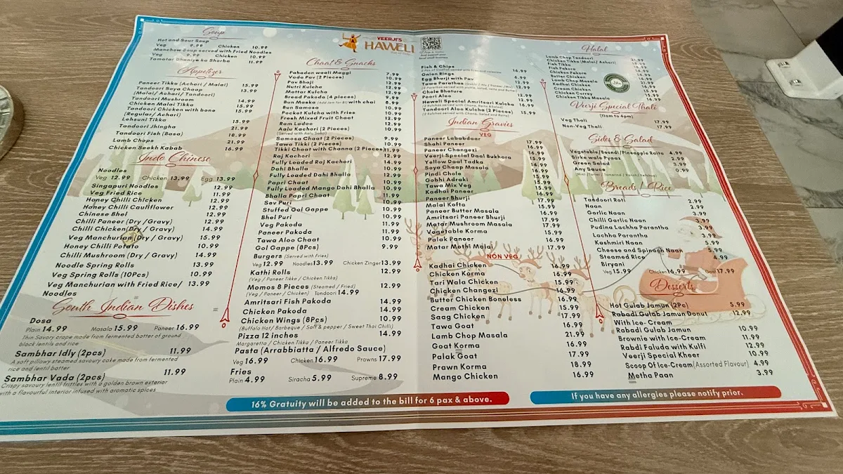 Menu, Veerji's Haweli