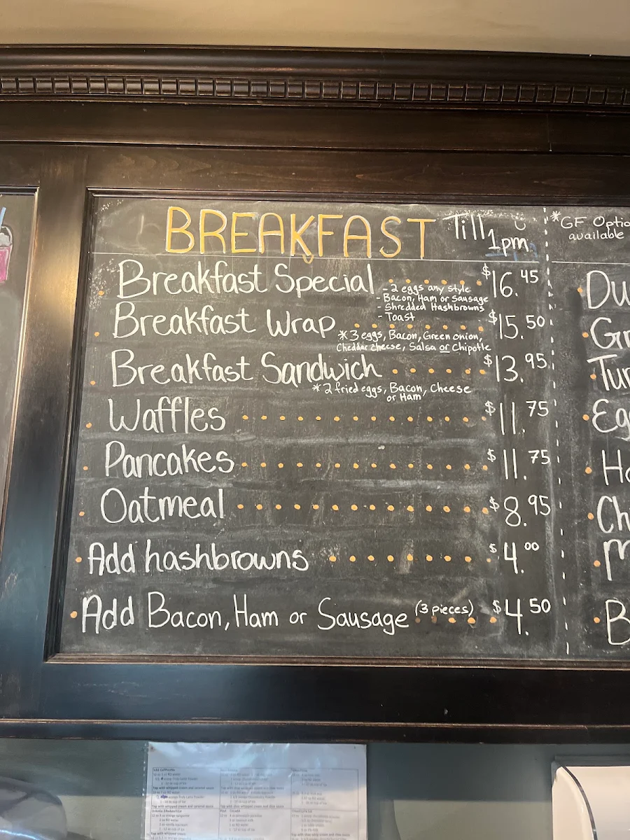 Menu, Sprokkets Café