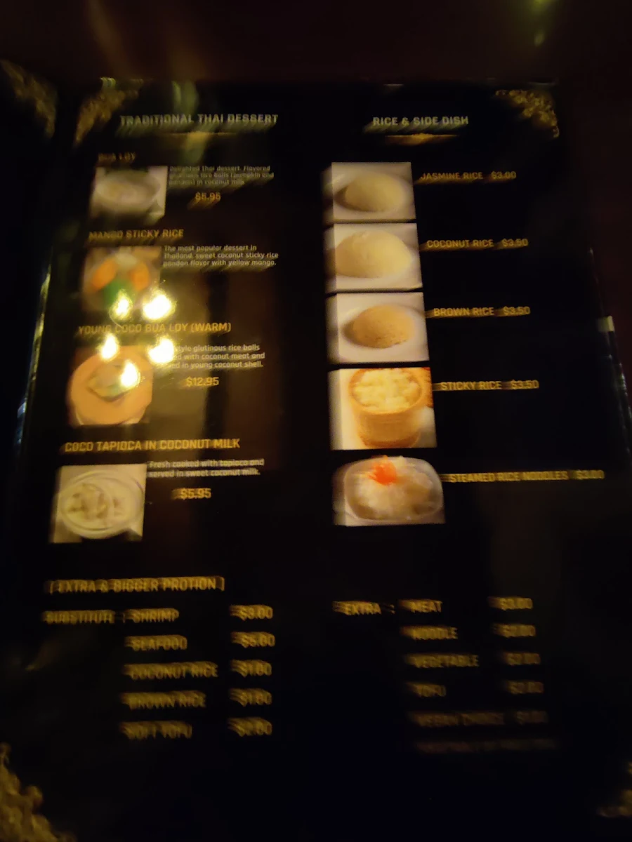 Menu, Patsara Thai