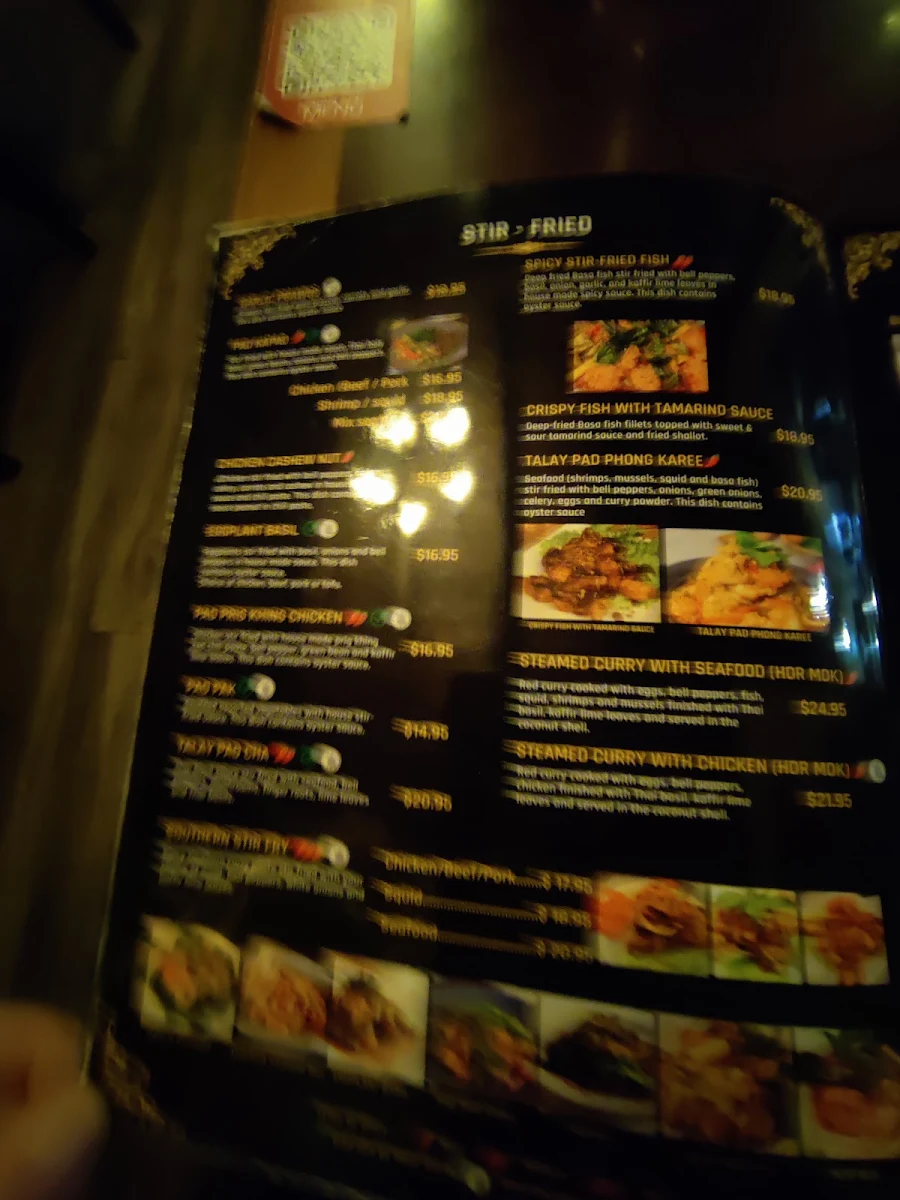 Menu, Patsara Thai