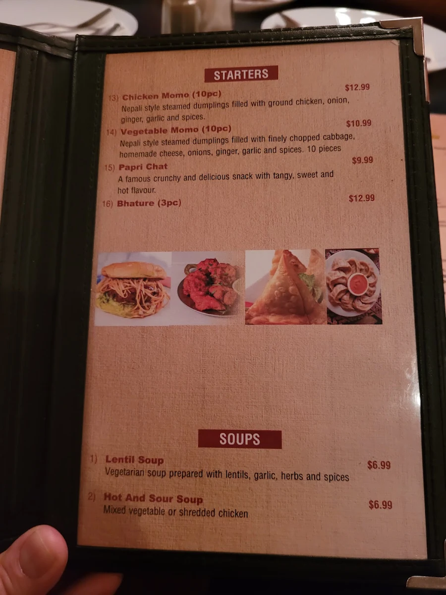 Menu, New Taste Of India Restaurant