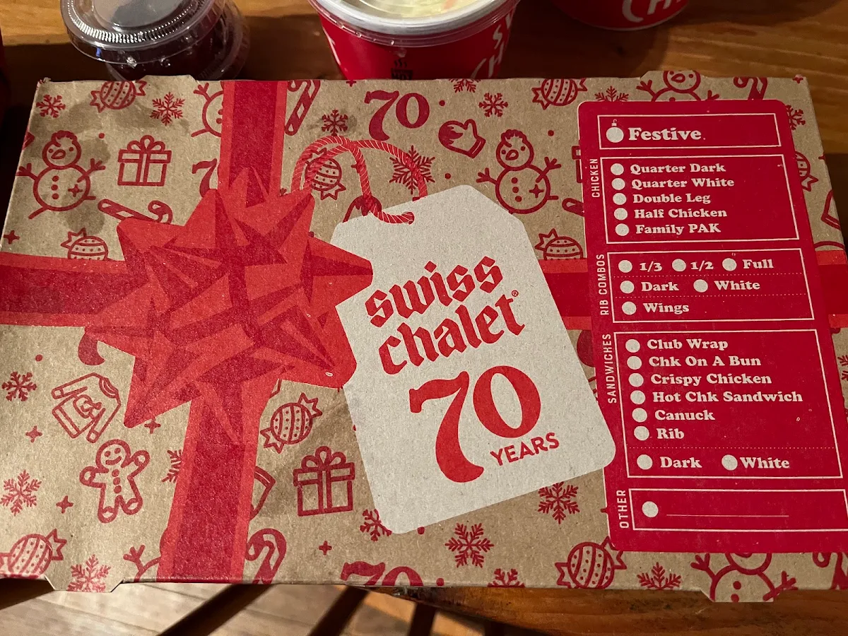 Menu, Swiss Chalet