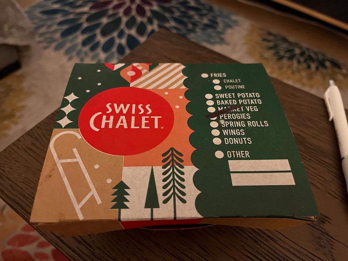 Menu, Swiss Chalet