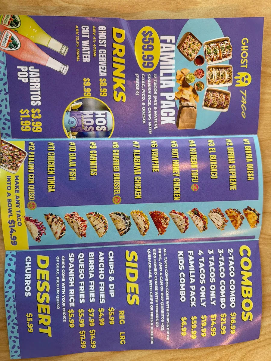 Menu, Ghost Taco