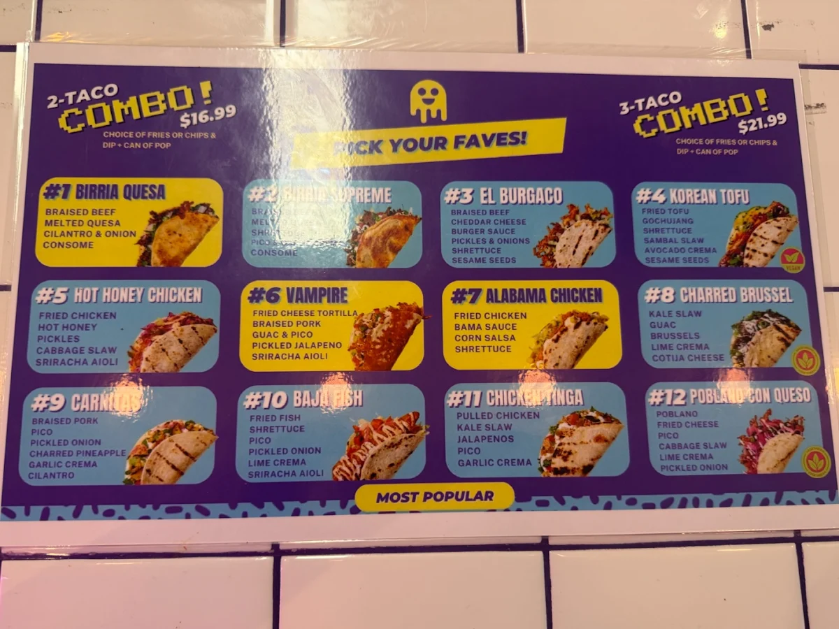 Menu, Ghost Taco