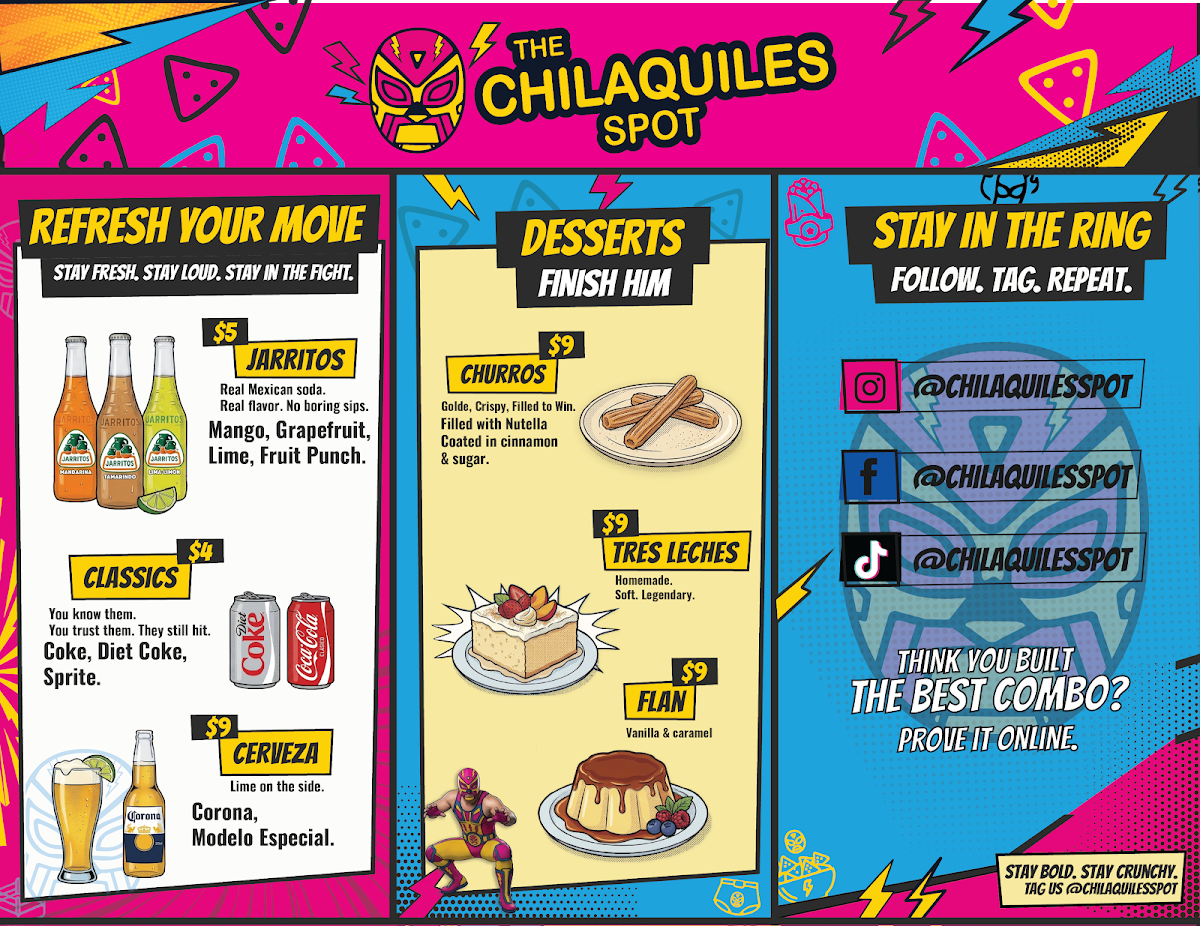 Menu, The Chilaquiles Spot
