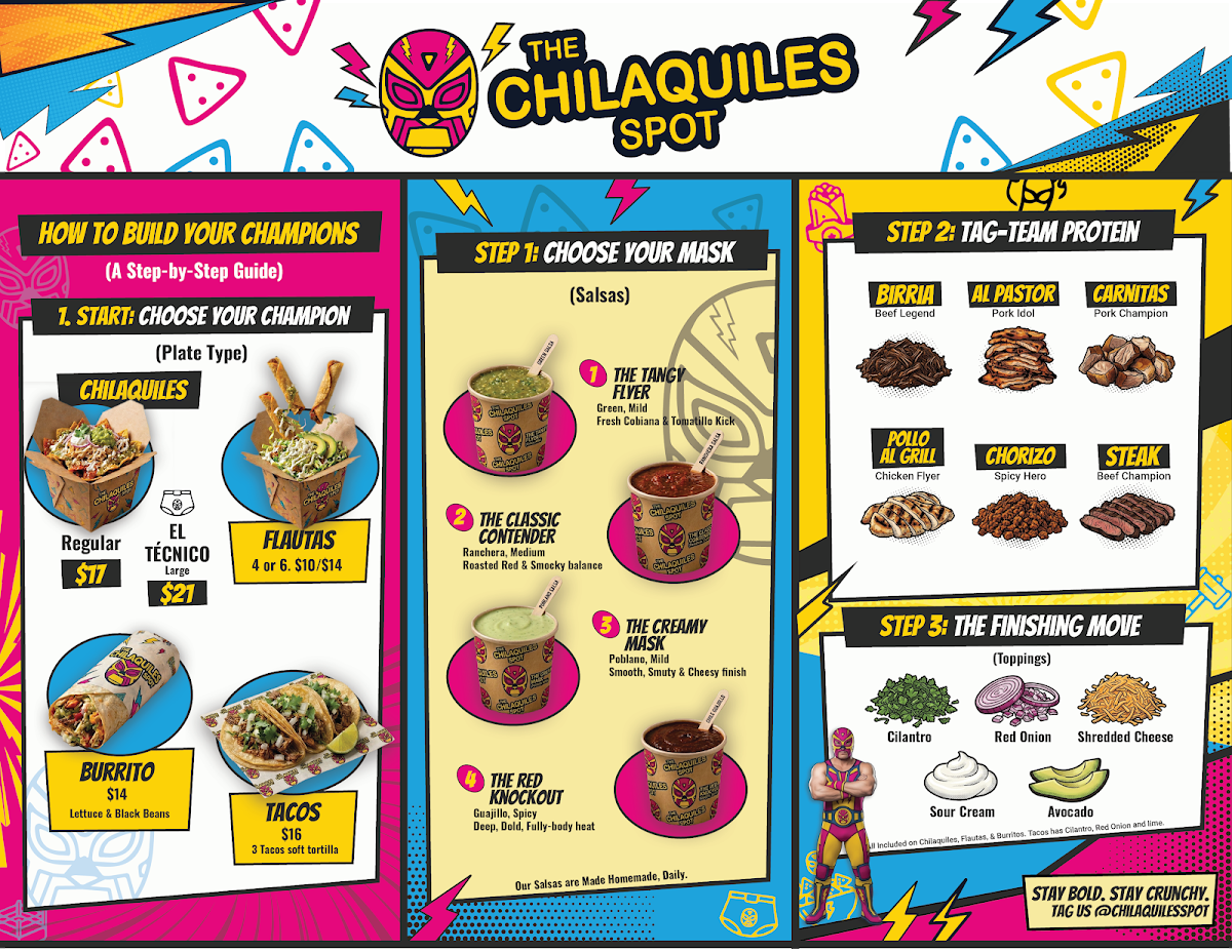 Menu, The Chilaquiles Spot
