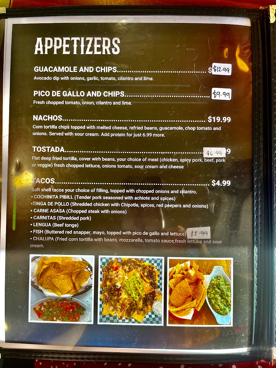 Menu, TacoRiendo Mexican Cantina Inc