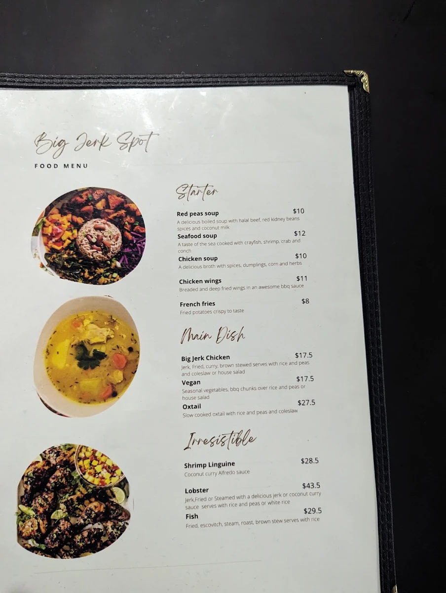 Menu, Big Jerk Spot