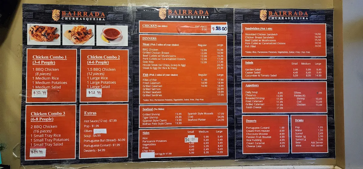 Menu, Bairrada Churrasqueira