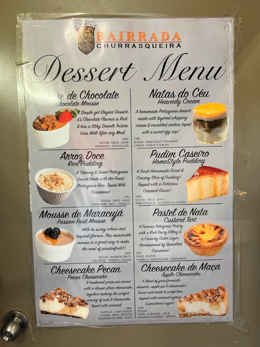 Menu, Bairrada Churrasqueira