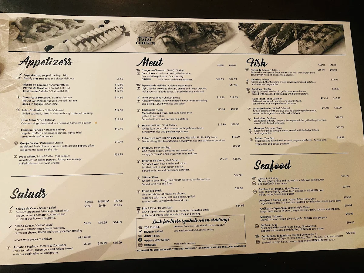 Menu, Bairrada Churrasqueira