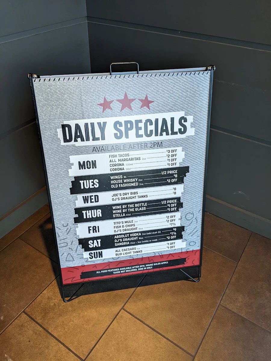 Menu, Original Joe's