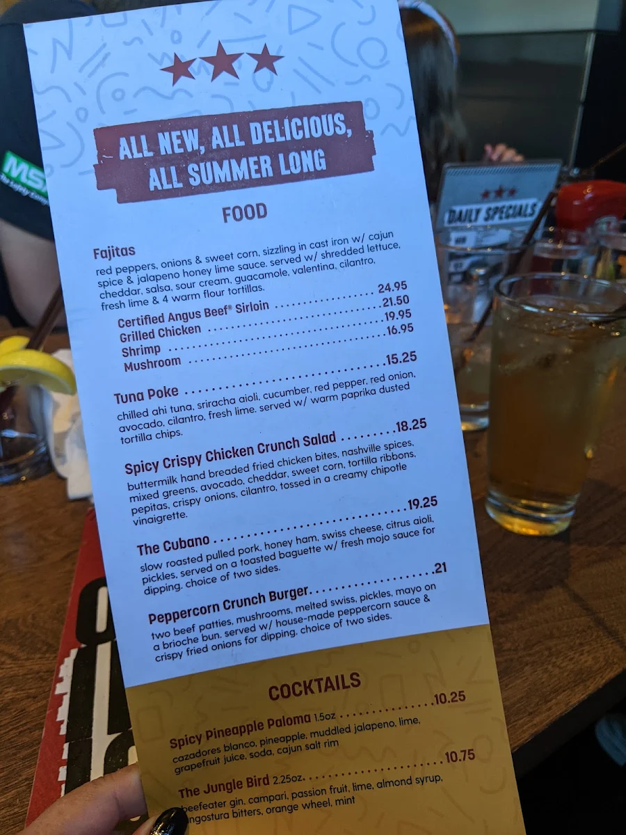 Menu, Original Joe's