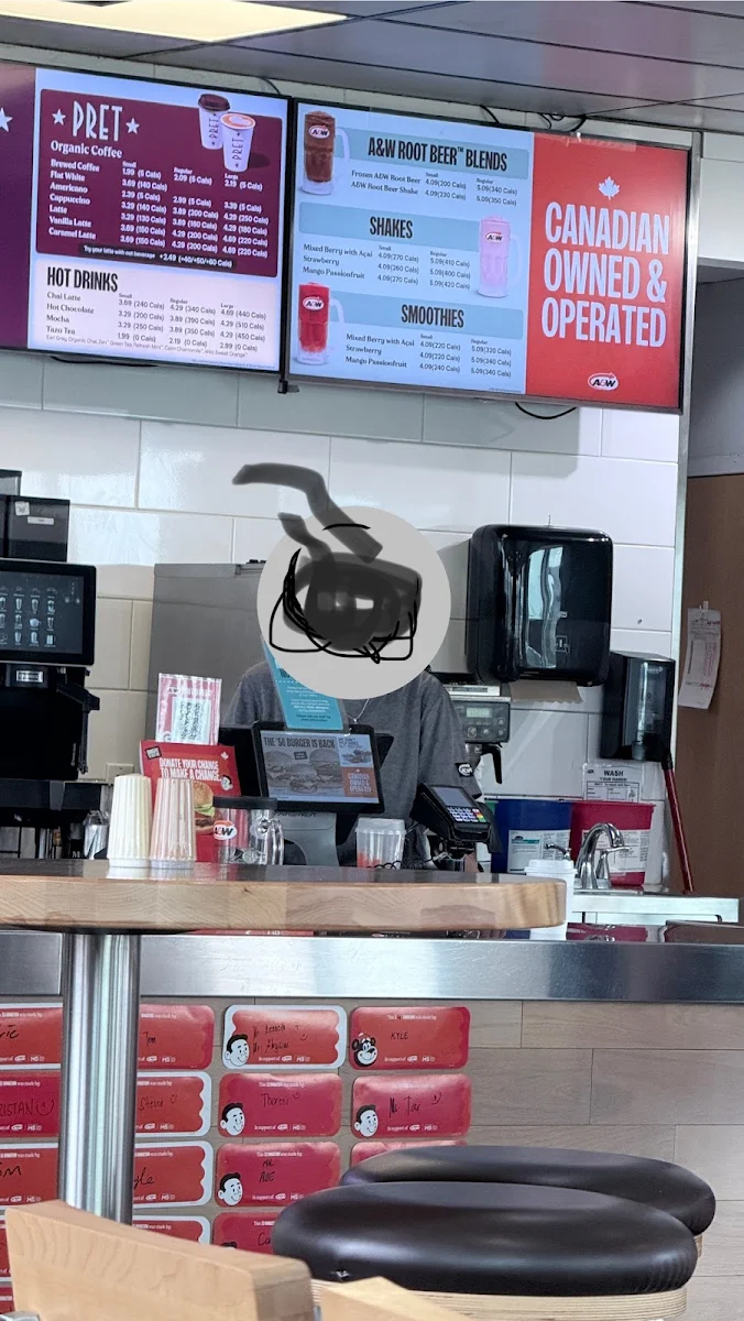 Menu, A&W Canada