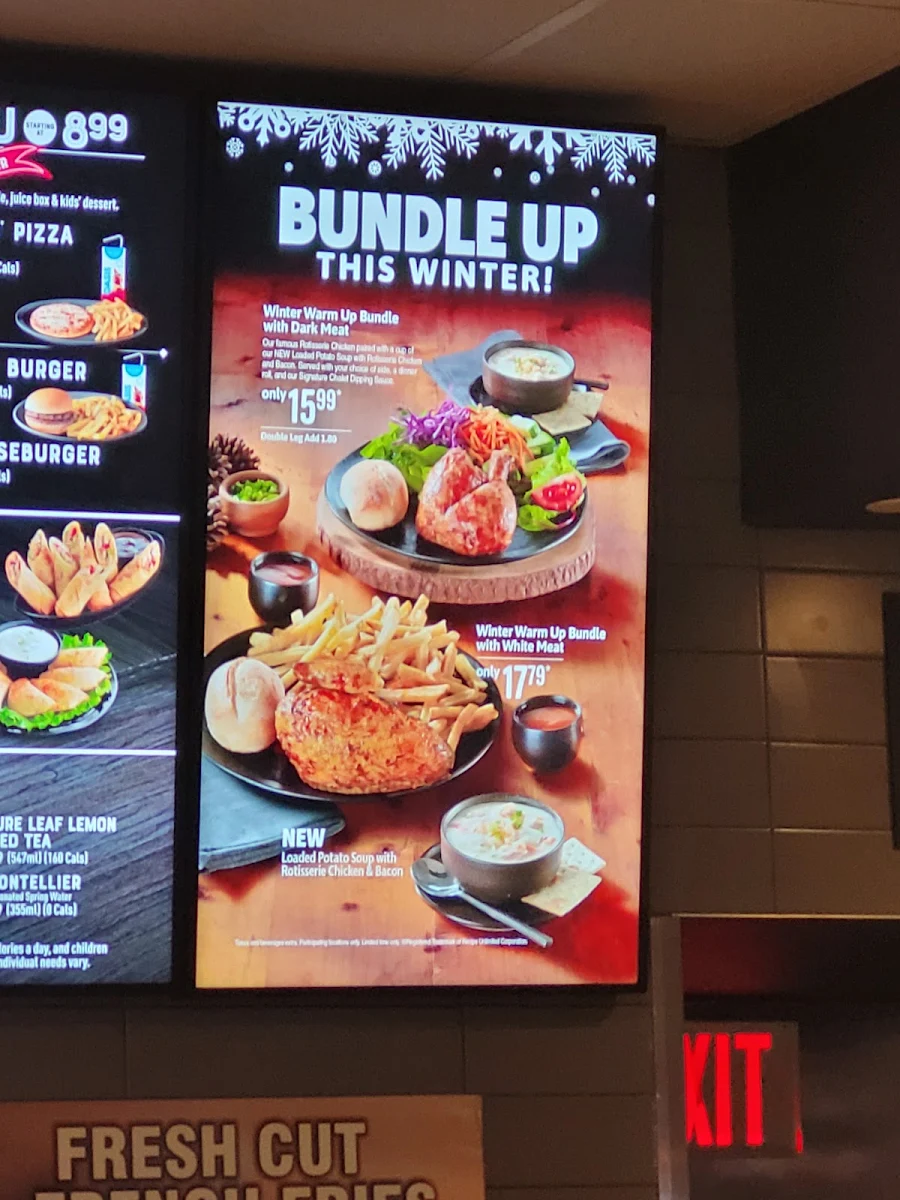 Menu, Harvey's
