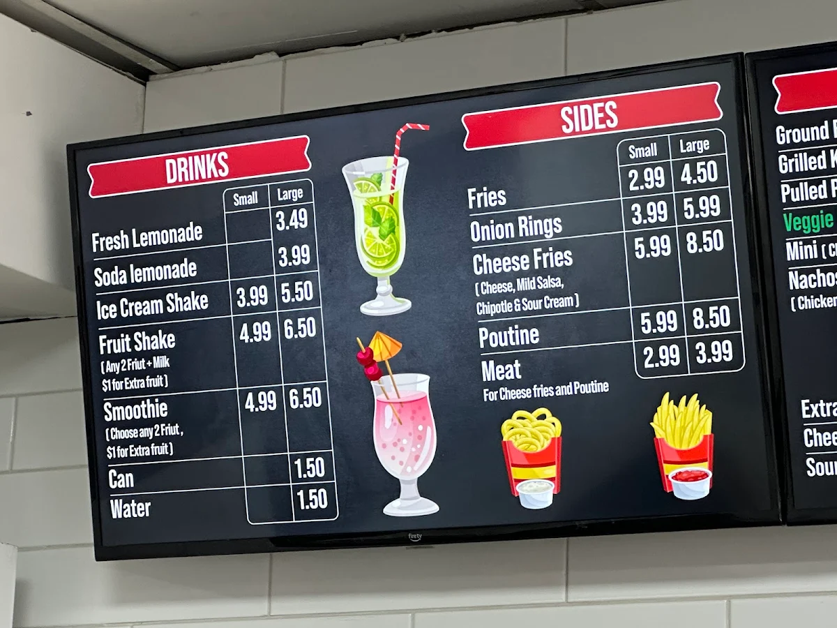 Menu, Grillies (Yonge & Sheppard)