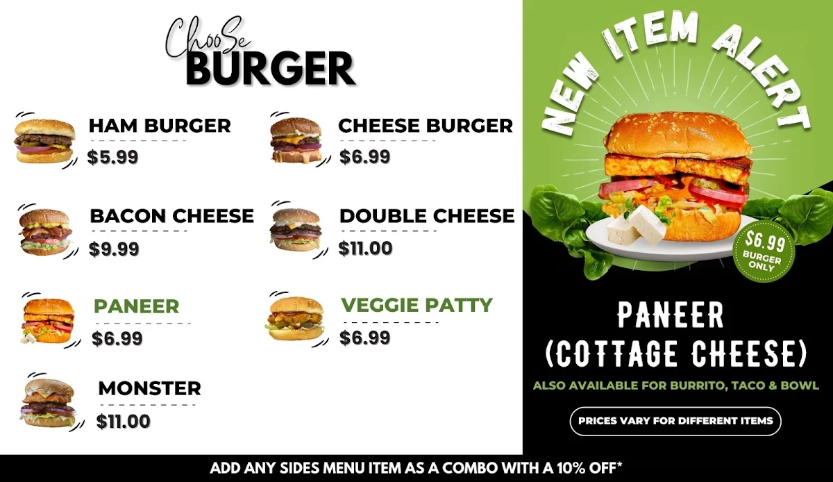 Menu, Grillies (Yonge & Sheppard)