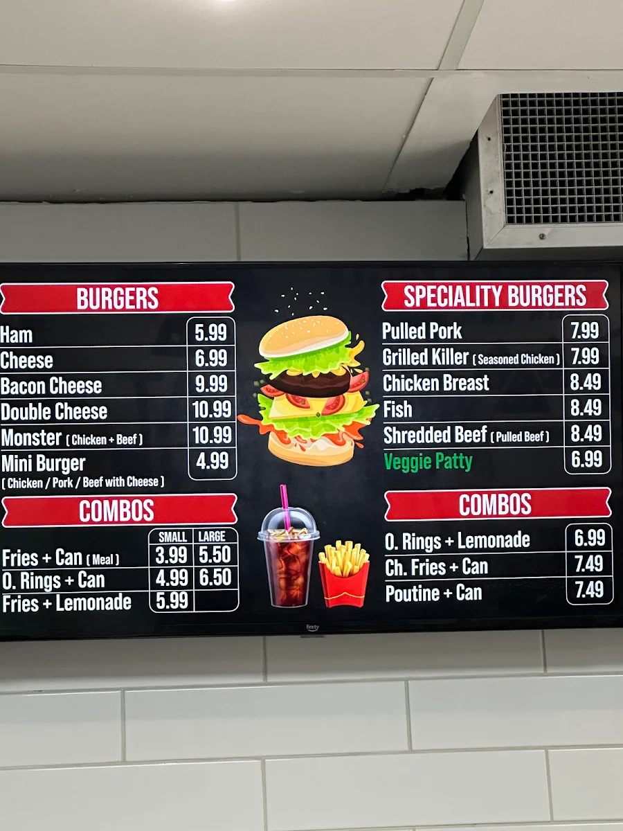 Menu, Grillies (Yonge & Sheppard)