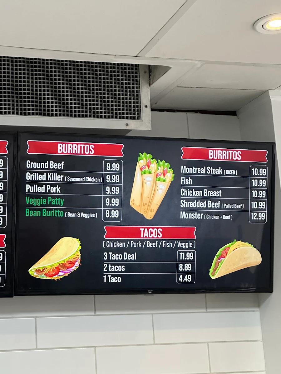 Menu, Grillies (Yonge & Sheppard)