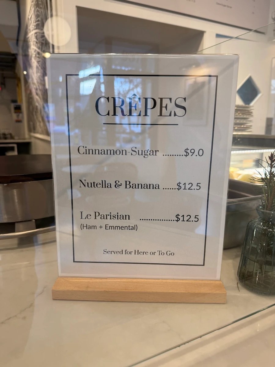Menu, Marais Tea Co. & Café Marais