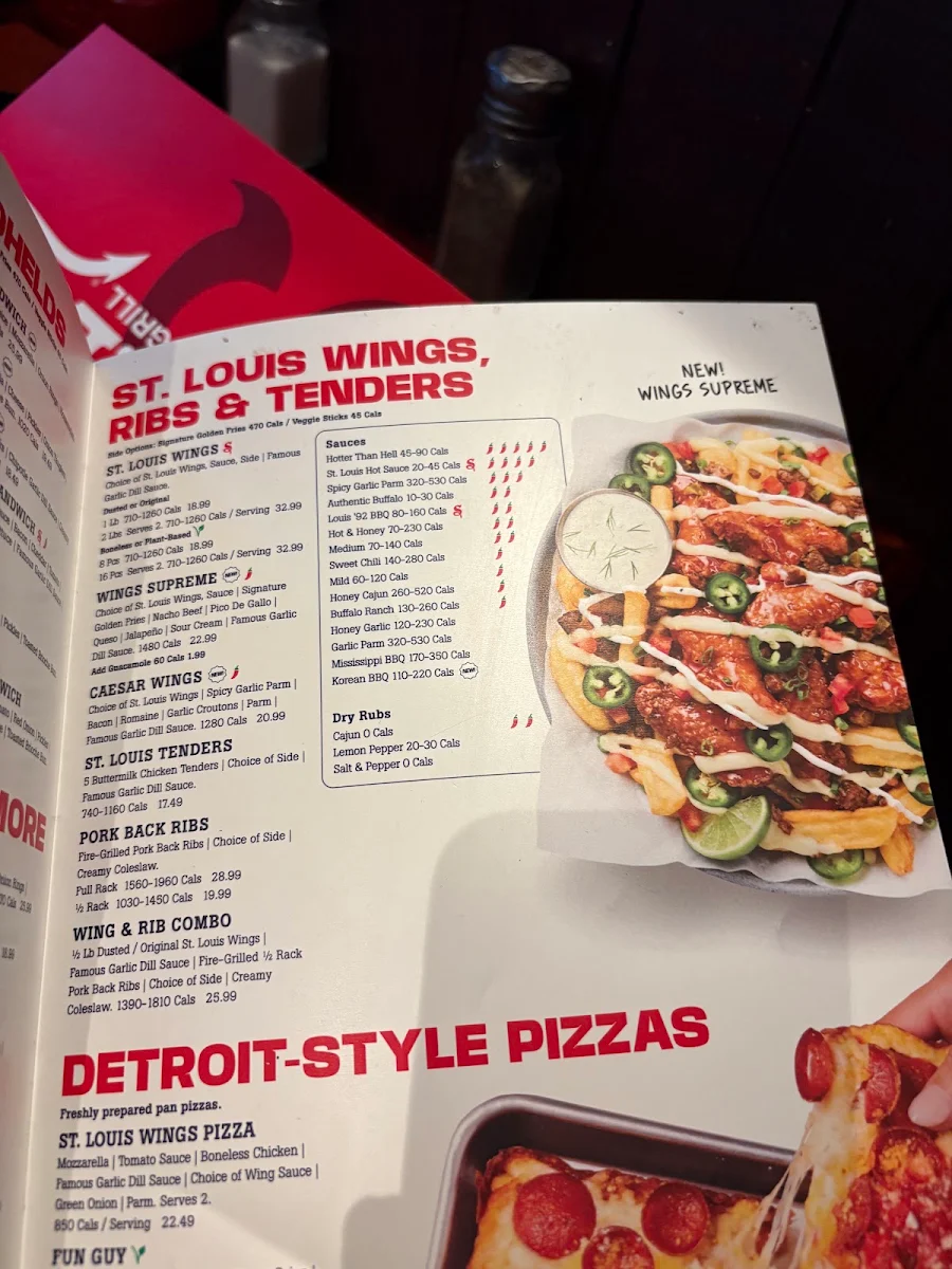 Menu, St. Louis Bar & Grill