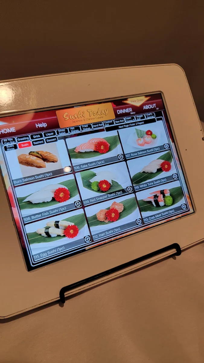 Menu, Sushi Today