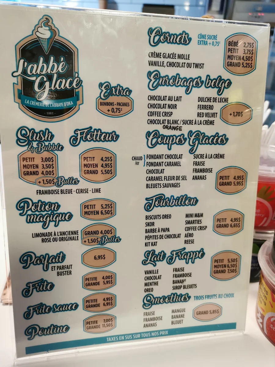 Menu, L’abbé glacé