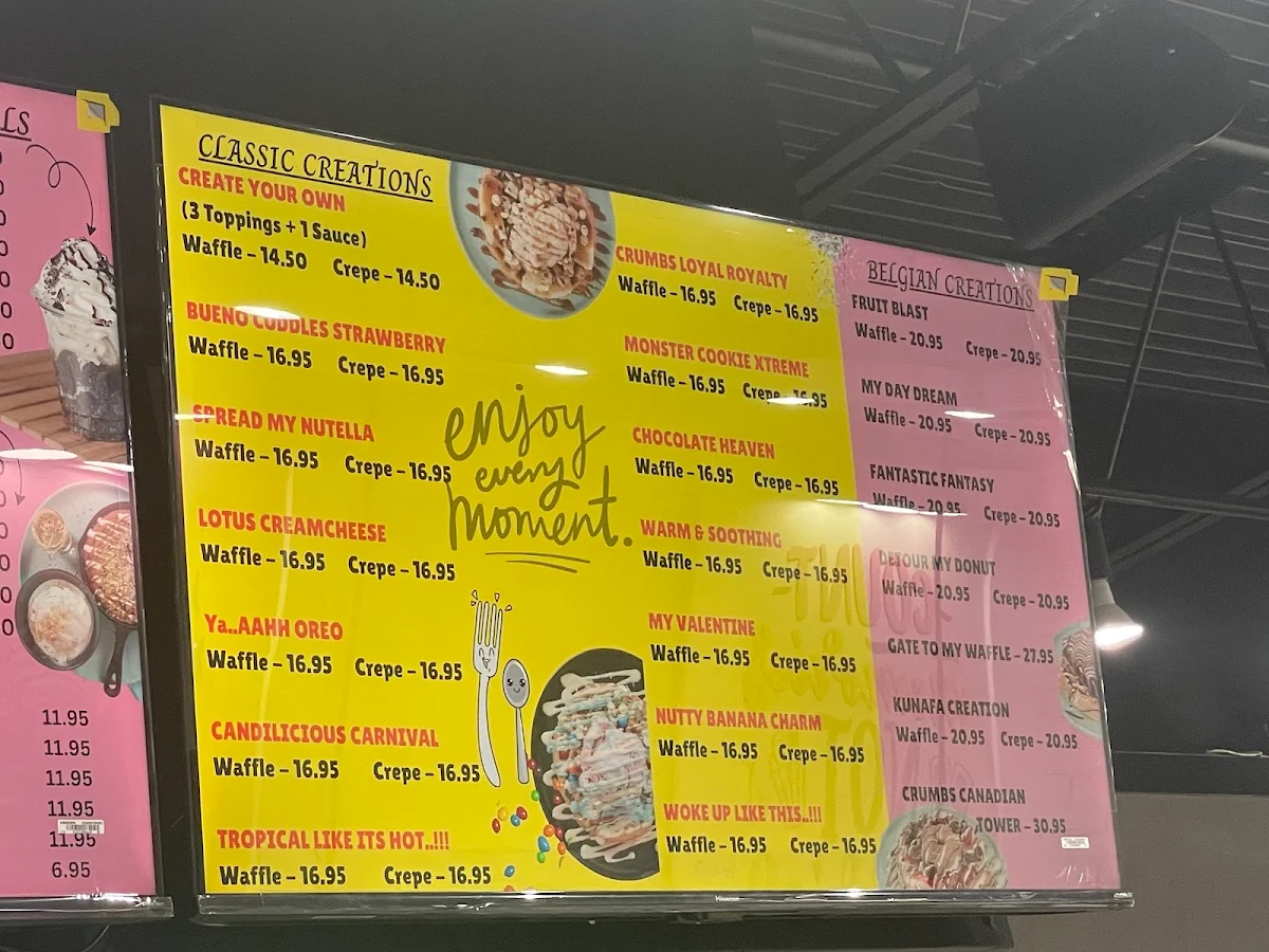Menu, Crumbs & Cream - Ultimate Dessert Spot