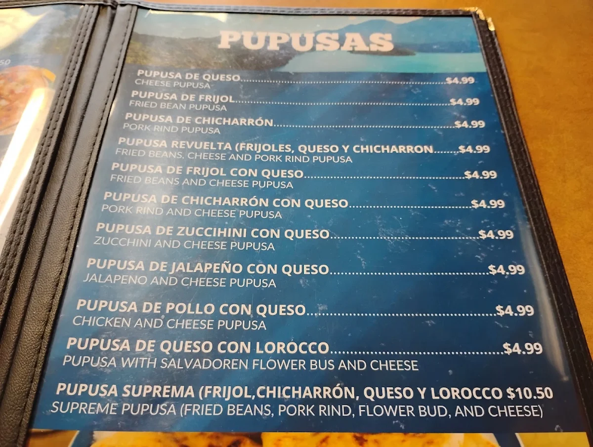 Menu, La Pupusa Loka