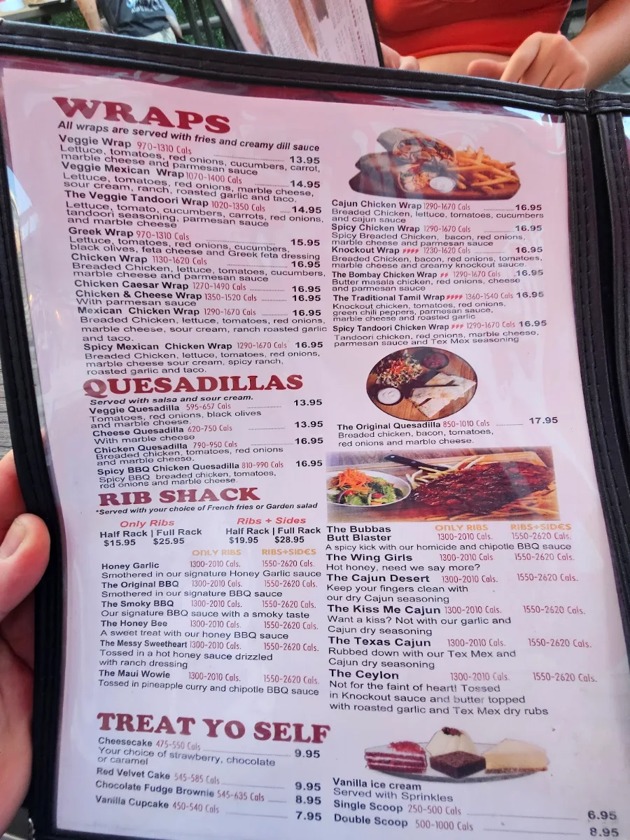 Menu, Winghouse Sundridge