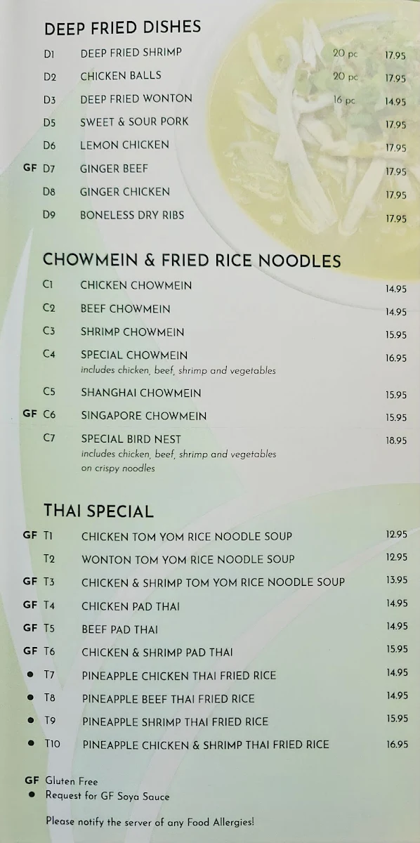 Menu, Summer Roll Restaurant